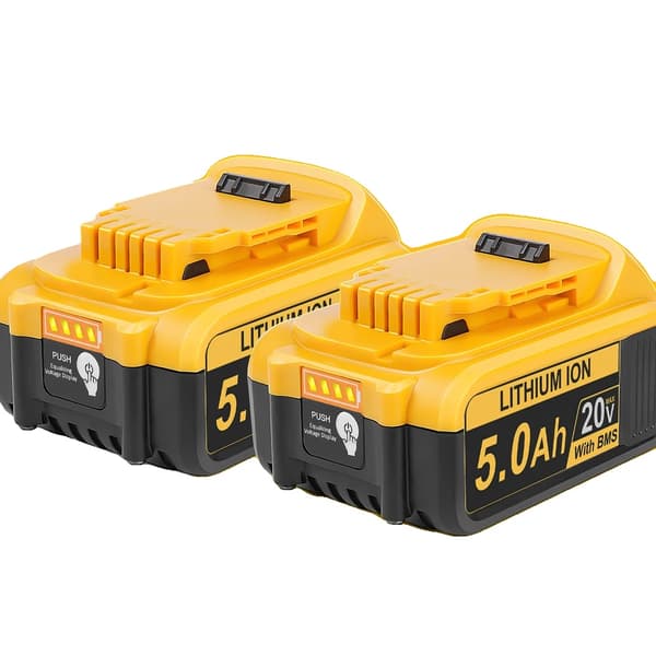 5Ah batteri, 18V & 20V kompatibilitet, BMS-system, LED strømindikator,2 STK 5Ah Batteri