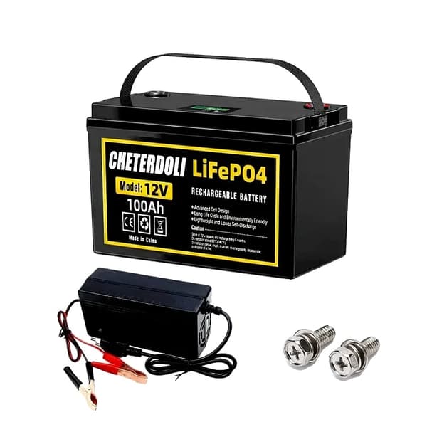 LiFePO4 batteripakke, 100Ah kapacitet, hurtigopladningskapacitet,100Ah med oplader