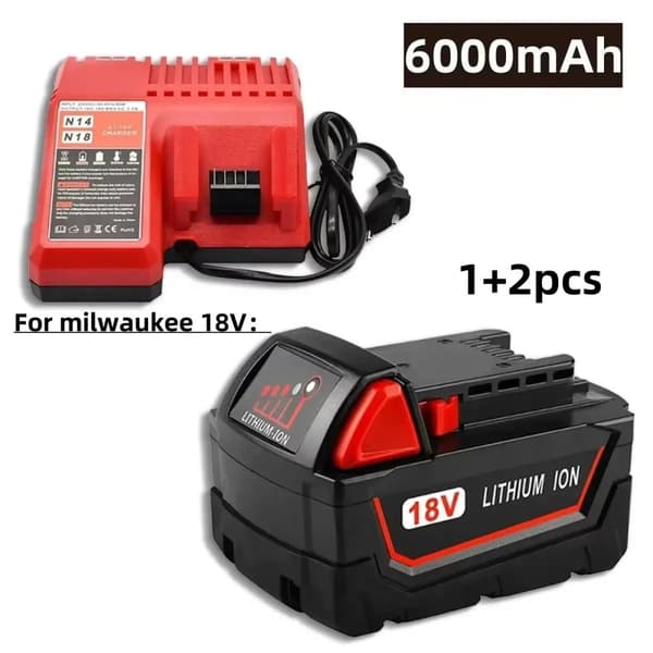 M18 Batteri, 6000mAh, 18V,18V, oplader-6000mAh-X1