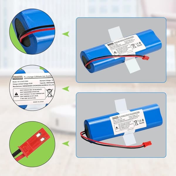 Lithiumbatteri til ILIFE robotstøvsugere, høj kapacitet 2600mAh, sikker Li-Ion teknologi,2600mAh