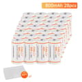 Miniatyrbillede 2 af 2: PALO genopladelige batterier, 800mAh kapacitet, tilgængelige i 12 til 32 stk,28 stk. batteri
