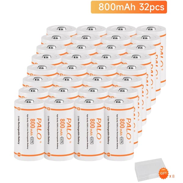 PALO genopladelige batterier, 800mAh kapacitet, tilgængelige i 12 til 32 stk,32 stk. batteri