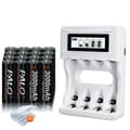Miniatyrbillede 1 af 2: Genopladeligt AA-batteri, 3000mAh kapacitet, inkluderet smart oplader, 12V, 16AA og oplader