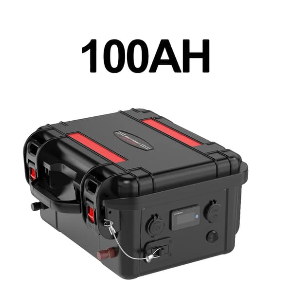 LiFePO4-batteri, 100AH kapacitet, vandtæt kasse,100ah lifepo4, 12V