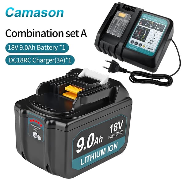 Camason 9Ah Batteri, 18V Li-ion, Med BMS System,9Ah Sæt