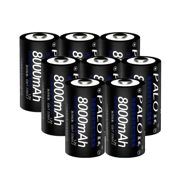 Genopladeligt D Type Batteri, 8000mAh Høj Kapacitet, 12V Spænding, 8PCS