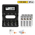 Miniatyrbillede 2 af 2: PALO 1.5V AAA Genopladeligt Batterioplader, LCD Skærm, 1300mWh Kapacitet,8AAA 1 Oplader