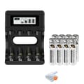 Miniatyrbillede 1 af 2: PALO 1.5V AAA Genopladeligt Batterioplader, LCD Skærm, 1300mWh Kapacitet,8AAA 1 Oplader