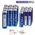 Miniatyrbillede 2 af 2: PALO USB genopladelige batterier, 3600mWh AA kapacitet, 1110mWh AAA kapacitet,10AA og 10AAA, 1,5V