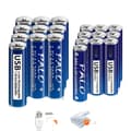 Miniatyrbillede 1 af 2: PALO USB genopladelige batterier, 3600mWh AA kapacitet, 1110mWh AAA kapacitet,10AA og 10AAA, 1,5V