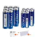 Miniatyrbillede 1 af 2: PALO USB genopladelige batterier, 3600mWh AA kapacitet, 1110mWh AAA kapacitet,8AA og 8AAA, 1,5V