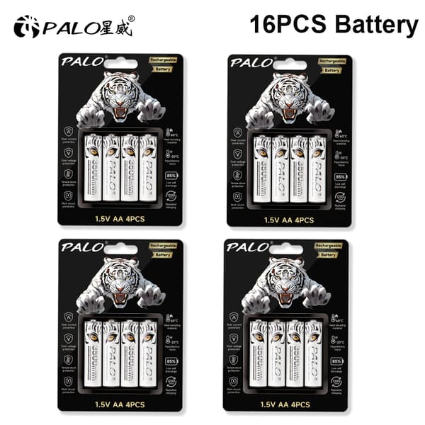 Genopladeligt AA Lithium Ion Batteri, 3500mWh Kapacitet, Sikkert og Holdbart, Flere Pakke Muligheder,16 stk. Batteri
