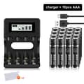 Miniatyrbillede 2 af 2: PALO Genopladeligt 1,5V AAA Batteri Pack, 900mWh Kapacitet, Smart LCD Oplader,16 batteri 1 oplader