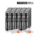 Miniatyrbillede 2 af 2: PALO Genopladeligt 1,5V AAA Batteri Pack, 900mWh Kapacitet, Smart LCD Oplader,20 stk. AAA-batteri