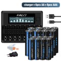 Miniatyrbillede 2 af 2: Genopladelig Batterioplader, LCD-skærm, 8 Slots, 8AA 8AAA 1oplader
