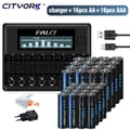 Miniatyrbillede 2 af 2: Genopladelig Batterioplader, LCD-skærm, 8 Slots, 16AA 16AAA 1oplader