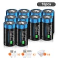 Miniatyrbillede 2 af 2: Genopladeligt D-størrelse batteri, 15000mWh kapacitet, USB-opladning, 10 stk D-batteri