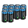 Miniatyrbillede 1 af 2: Genopladeligt D-størrelse batteri, 15000mWh kapacitet, USB-opladning, 10 stk D-batteri