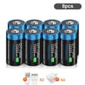 Miniatyrbillede 2 af 2: Genopladeligt D-størrelse batteri, 15000mWh kapacitet, USB-opladning, 8 stk D-batteri