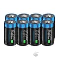 Miniatyrbillede 1 af 2: Genopladeligt D-størrelse batteri, 15000mWh kapacitet, USB-opladning, 8 stk D-batteri