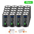 Miniatyrbillede 2 af 2: CR123A Genopladeligt Batteri, Type-C USB Opladning, Høj Kapacitet, 20PCS batteri