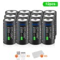 Miniatyrbillede 2 af 2: CR123A Genopladeligt Batteri, Type-C USB Opladning, Høj Kapacitet, 12PCS batteri