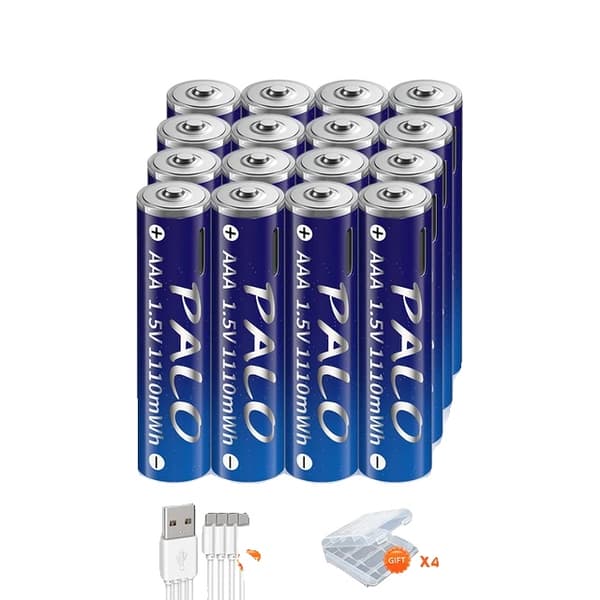 Lithium-ion batteri, Hurtig opladning, USB-genopladelig, 16 stk batteri