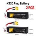 Miniatyrbillede 2 af 2: Lipo-batteri til airsoftvåben, 2000mAh kapacitet, 30C afladningsrate,11,1V, 552075 11.1V XT30 2B