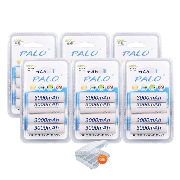 PALO AA Ladattavat Paristot, 3000mAh Kapasiteetti, 24 kpl Pakkaus,24 kpl AA-paristoa