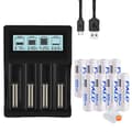 Miniatyrbillede 1 af 2: Li-Ion AA-batterier, 900mAh kapacitet, 3,7V spænding, 3,7 V, 8 batteri 1 oplader