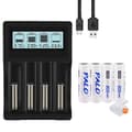Miniatyrbillede 1 af 2: Li-Ion AA-batterier, 900mAh kapacitet, 3,7V spænding, 3,7 V, 4 batteri 1 oplader