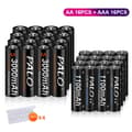 Miniatyrbillede 2 af 2: PALO Genopladelige Batterier, 3000mAh AA Kapacitet, 1100mAh AAA Kapacitet,16AA AAA