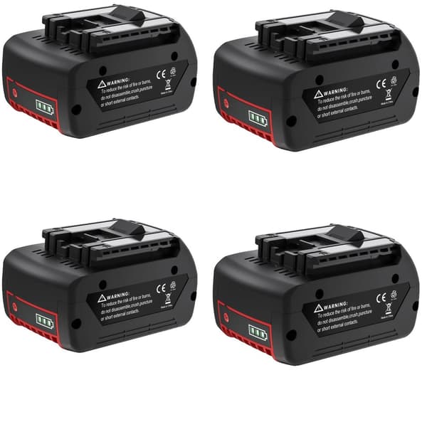 18V Li-Ion batteripakke, 6,0Ah kapacitet, kompatibel med Bosch værktøj,4 stk.