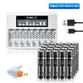 Miniatyrbillede 2 af 2: PALO Lithium Genopladelige Batterier, Hurtig LCD Oplader, Flere Kapacitetsmuligheder,20AAA med 1 oplader