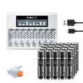 Miniatyrbillede 1 af 2: PALO Lithium Genopladelige Batterier, Hurtig LCD Oplader, Flere Kapacitetsmuligheder,20AAA med 1 oplader