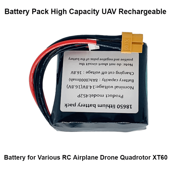 Högkapacitets UAV uppladdningsbart batteri, 8000mAH nominell kapacitet, lättviktsdesign, kompakt storlek