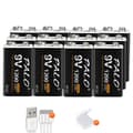 Miniatyrbillede 1 af 2: PALO 9V Genopladeligt Li-ion Batteri, 1200mAh Kapacitet, Tilgængelig i 8-16 stk,12 stk. batteri