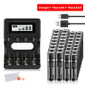 Miniatyrbillede 2 af 2: PALO Genopladelige Batterier, 3400 mWh AA Kapacitet, 900 mWh AAA Kapacitet,16AA AAA 1 Oplader, 1,5V