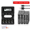 Miniatyrbillede 2 af 2: PALO Genopladelige Batterier, 3400 mWh AA Kapacitet, 900 mWh AAA Kapacitet,8AA AAA 1 Oplader, 1,5V