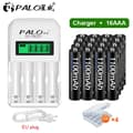 Miniatyrbillede 2 af 2: Genopladelige AAA-batterier, 1100mAh kapacitet, LCD-display Smart oplader, 16 AAA og oplader
