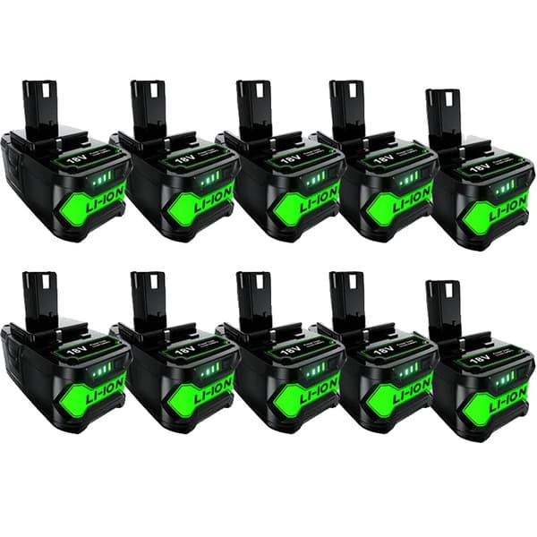 RYOBI P108 Batteriudskiftning, 6000mAh Kapacitet, Kompatibel med P104, P107,10 Picec batteri