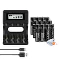 Miniatyrbillede 1 af 2: 1.5V AAA Lithium Genopladeligt Batteri, USB Oplader, 900mWh Kapacitet,12AAA og oplader