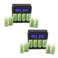 Miniatyrbillede 1 af 2: 3,7V 2800mAh Genopladelige Batterier, Smart Oplader Inkluderet, Ideelle til Sikkerhedskameraer, Lommelygter,16X Batteri8Oplader