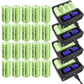 Miniatyrbillede 1 af 2: 3,7V 2800mAh Genopladelige Batterier, Smart Oplader Inkluderet, Ideelle til Sikkerhedskameraer, Lommelygter,32X Batteri16Oplader