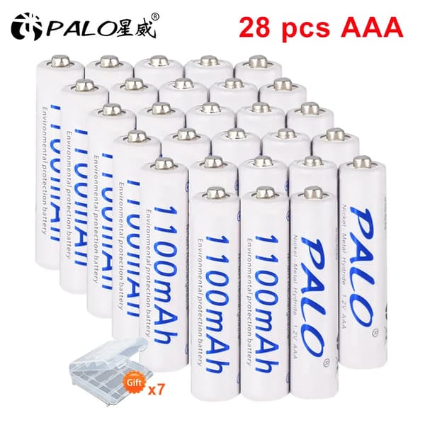 Genopladeligt AAA-batteri, 1100mAh kapacitet, NI-MH teknologi, 28 stk, 1,2V