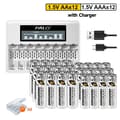 Miniatyrbillede 2 af 2: PALO Genopladelige Batterier, AA 3500mWh, AAA 1300mWh,12AA 12AAA 1Lader