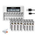Miniatyrbillede 1 af 2: PALO Genopladelige Batterier, AA 3500mWh, AAA 1300mWh,8AA 8AAA 1Lader