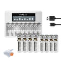 Miniatyrbillede 1 af 2: PALO Genopladelige Batterier, AA 3500mWh, AAA 1300mWh,4AA 4AAA 1Lader