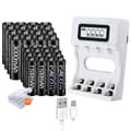 Miniatyrbillede 1 af 2: Genopladelige batterier, 3000mah kapacitet, Smart oplader, 12V, 16AA AAA og oplader