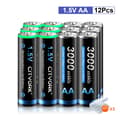 Miniatyrbillede 2 af 2: Genopladeligt AA-batteri, Langtidsholdbart, LCD USB-oplader, 12AA batteri